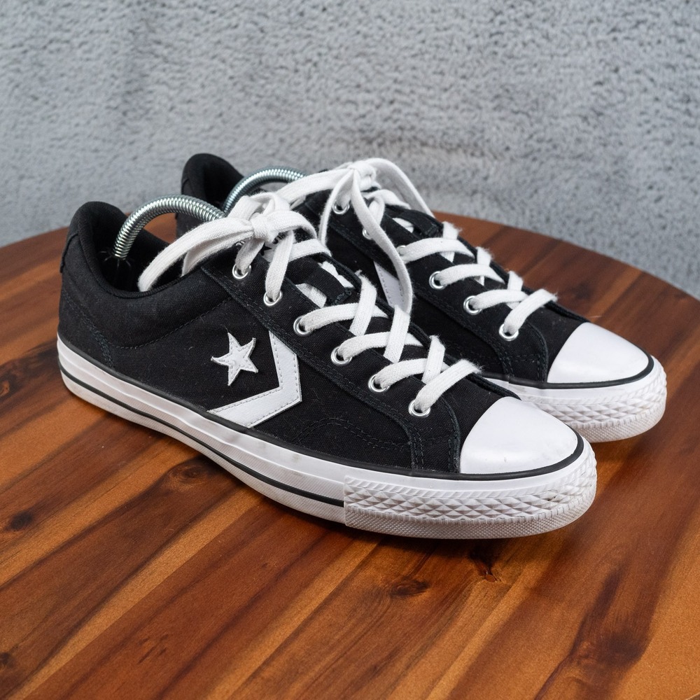 Converse Chuck Taylor One Star Black/White Low Top Lace-Up Sneakers Mens 9